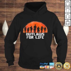 Hoodie Outlaws For Life orange Moon Silhouette Shirt RDR2 1