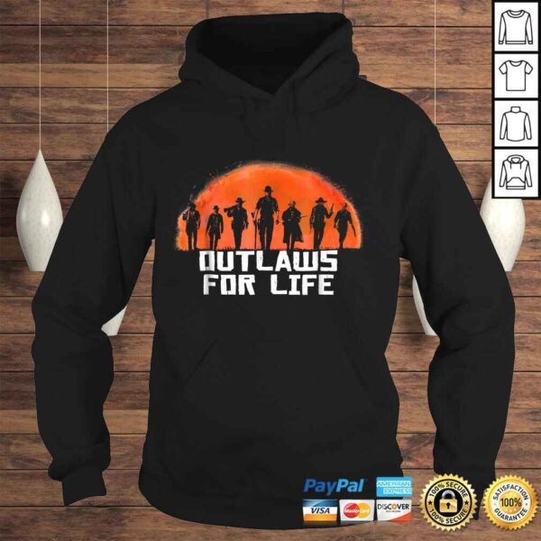 Outlaws For Life orange Moon Silhouette Shirt RDR2 - Image 4