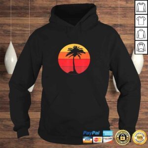 Hoodie Pacific Ocean Beach Palm Tree Sun Retro Vintage Shirt