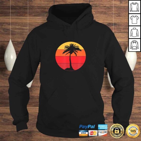 Pacific Ocean Beach Palm Tree Sun Retro Vintage Shirt - Image 4