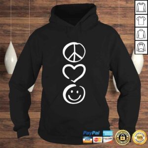 Hoodie Peace Love and Happiness Shirt Peace Sign Heart Smile