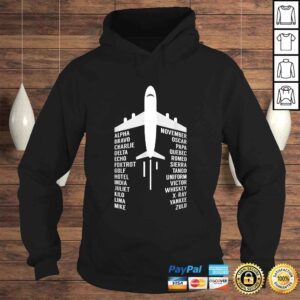 Hoodie Phonetic Alphabet Aviation Pilot Airplane Aircraft TShirt