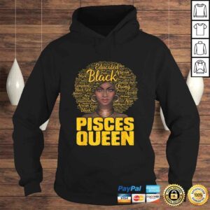 Hoodie Pisces Queen Black Woman Afro Natural Hair African American VNeck TShirt