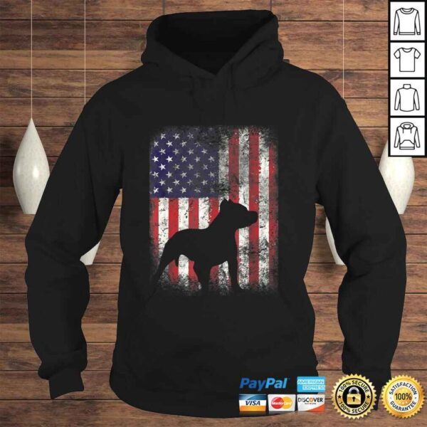 Pitbull American Flag Shirt USA Patriotic Dog Gift - Image 4