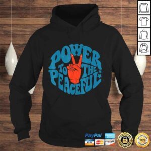 Hoodie Power To The Peaceful Retro Vintage 70s 4th Of July Tee Shirt