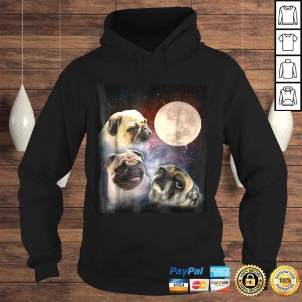 Pug Howling Moon T-shirt - Image 4