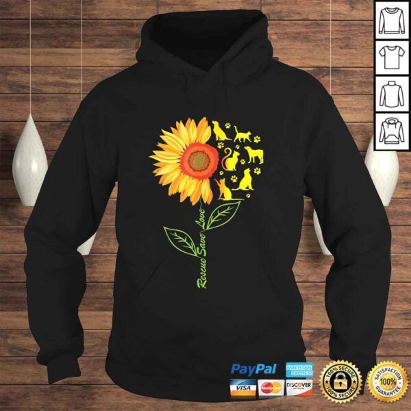 RESCUE SAVE LOVE PET Animal Shelter Sunflower Gift T-shirt - Image 4