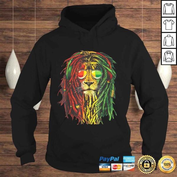 Rasta Reggae Lion Sunglass Art Gift for Rastafarian Lover Gift TShirt - Image 4