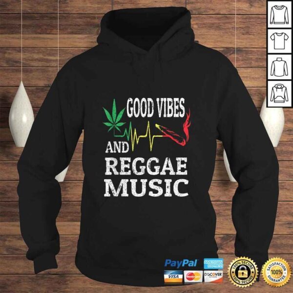 Rasta Reggae Music Marijuana Leaf Heartbeat Blunt Good Vibes Shirt - Image 4