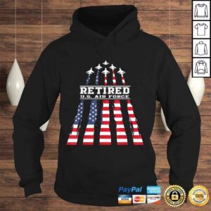 Hoodie Retirement Gift Retired US Air Force Veteran US Flag TShirt