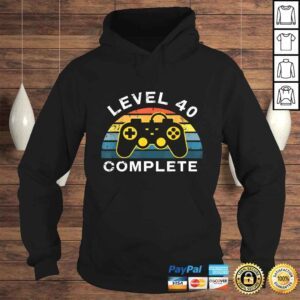 Hoodie Retro 40th Birthday Gamer Shirt Level 40 Complete Shirt 1