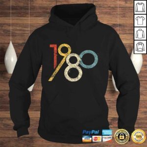 Hoodie Retro 40th Birthday Shirt 1980 Graphic Shirt