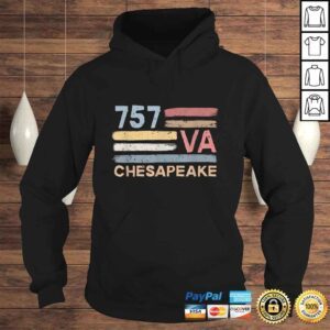 Hoodie Retro Chesapeake Area Code 757 Residents State Virginia Tee TShirt