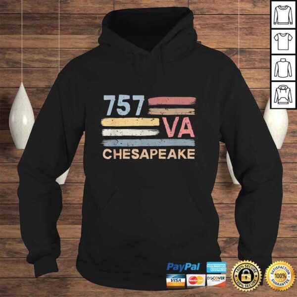 Retro Chesapeake Area Code 757 Residents State Virginia Tee T-Shirt - Image 4