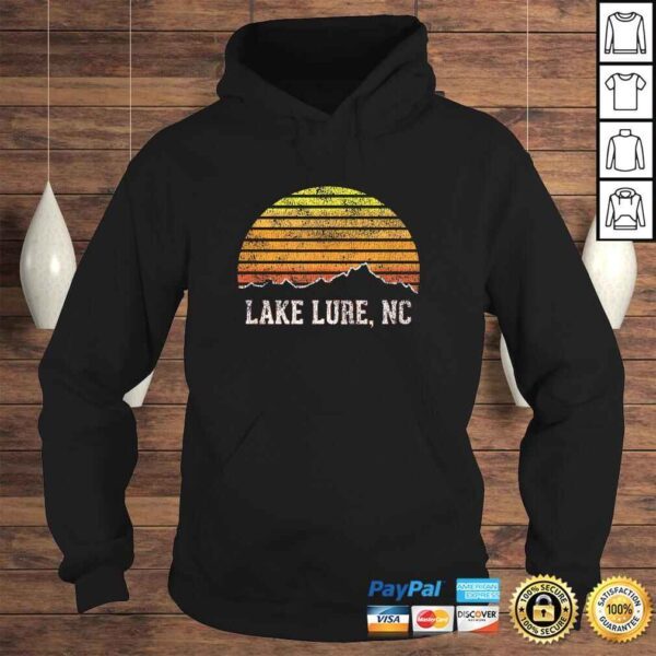 Retro Lake Lure North Carolina Mountain SunseTShirt - Image 4