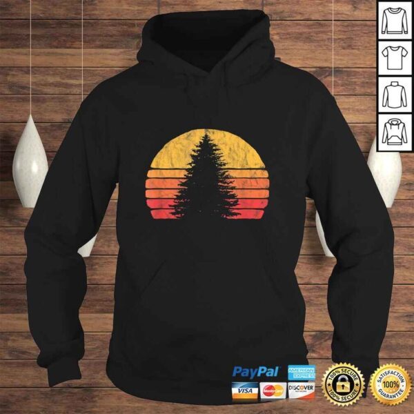 Retro Sun Minimalist Pine Tree Design - Graphic 80's TShirt - Image 4