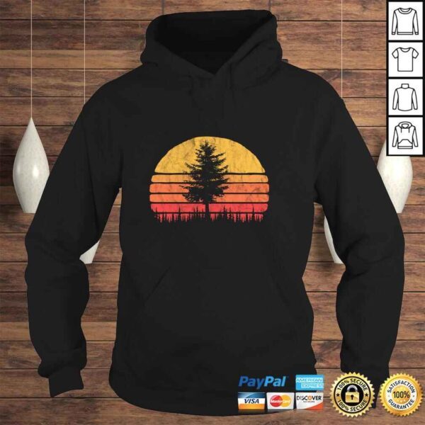 Retro Sun Minimalist Pine Tree Vintage Graphic Long Sleeve Gift TShirt - Image 4