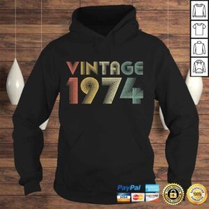 Hoodie Retro Vintage 1974 Shirt 45th Birthday Gifts 45 Years Old