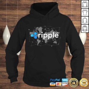 Hoodie Ripple XRP Logo Crypto Trader World Map Blockchain Tee TShirt