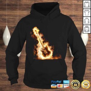 Hoodie Rock Guitar on Fire TShirt