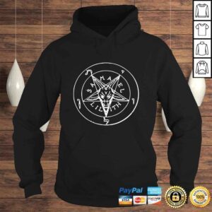 Hoodie Satanic Goat Head Baphomet Pentagram Occult Devil 666 Demon TShirt