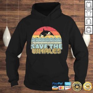 Hoodie Save The Whales Shirt Retro Style Orca Killer Whale TShirt