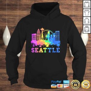 Hoodie Seattle Washington Skyline Watercolor Souvenir Gift Seattle Gift Top