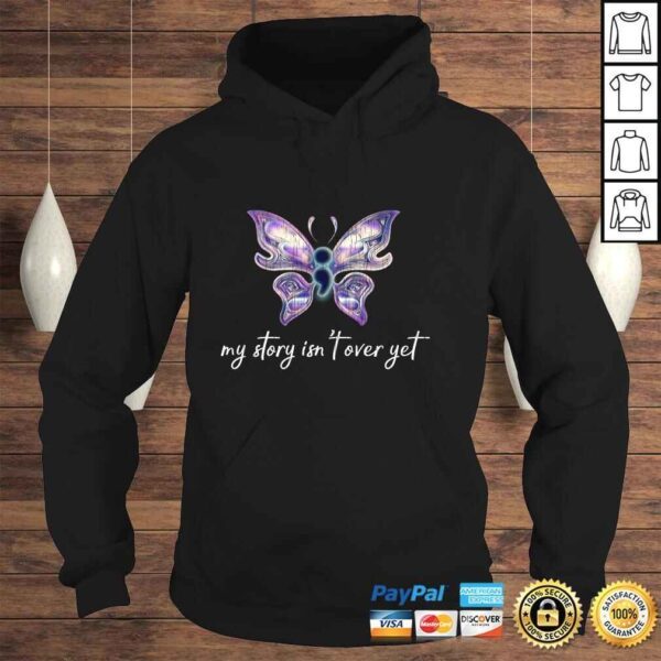 Semicolon Project Butterfly Depression Awareness My Story Pullover Hoodie - Image 4