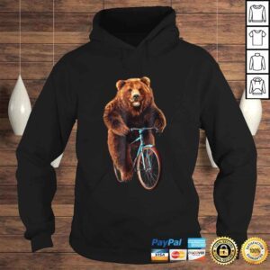 Hoodie Shirt Happy Grizzly Bear Cycling Mountain Bike Bicycle