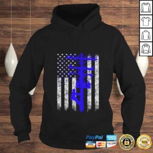 Hoodie Silhouette American Flag Lineman Hoodie