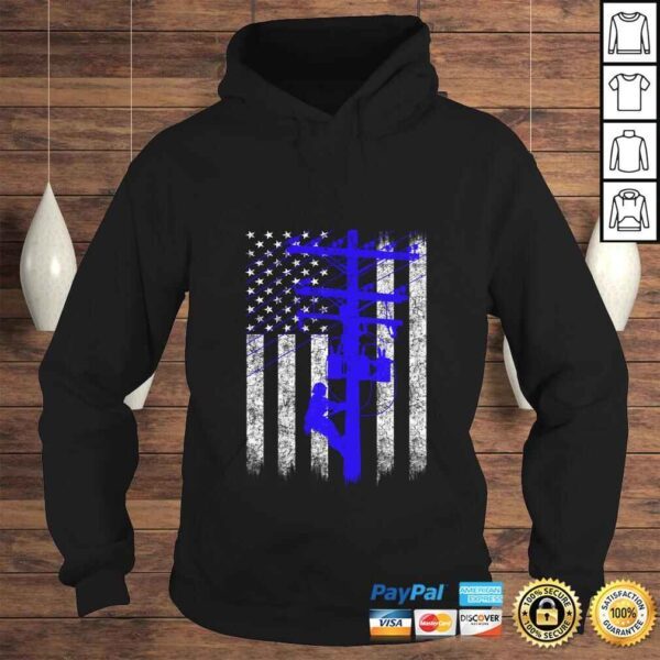 Silhouette American Flag Lineman Hoodie - Image 4