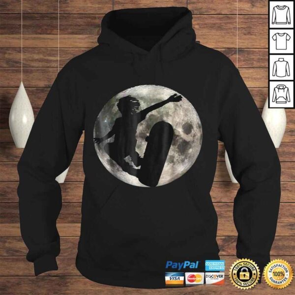 Skateboard Kick Flip Shirt Silhouet Fool Moon Skateboarder - Image 4