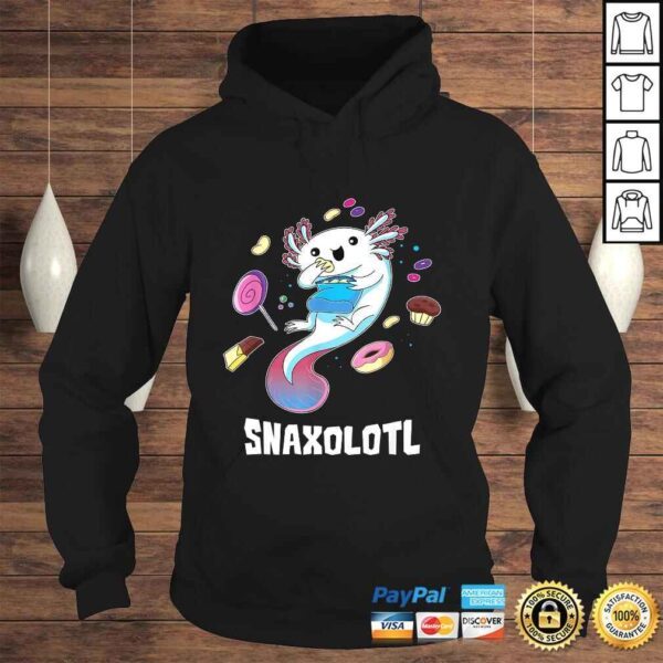 Snaxolotl Shirt Funny Kawaii Axolotl Shirt Food Lover Tee T-Shirt - Image 4