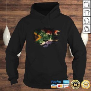 Hoodie South Africa Flag and African Lion Picture African Pride Tee Shirt