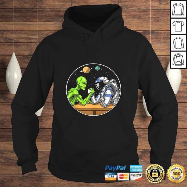 Space Alien Astronaut Arm Wrestling Funny Cosmic Tee Shirt - Image 4