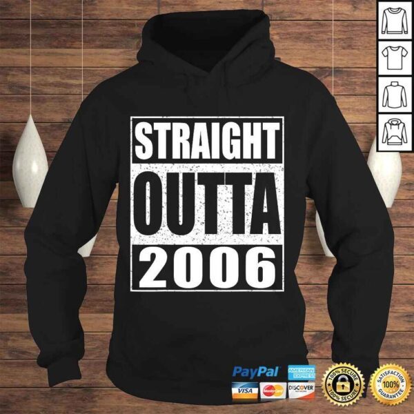 Straight Outta 2006 Shirt 14th Birthday V-Neck T-Shirt - Image 4