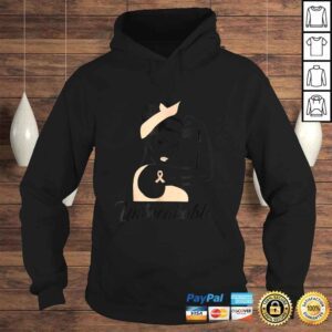 Hoodie Strong Woman Uterine Cancer Warrior Unbreakable VNeck TShirt