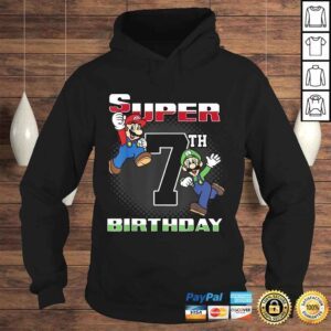 Hoodie Super Mario And Luigi Super Birthday 7th Birthday PortraiTShirt