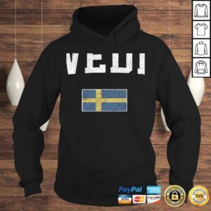 Hoodie Sweden Shirt Vintage Sports Design Swedish Flag Tee 1