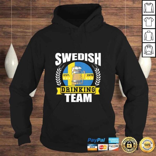 Swedish Drinking Team Funny Sweden Flag Beer Party Gift Idea Gift TShirt - Image 4