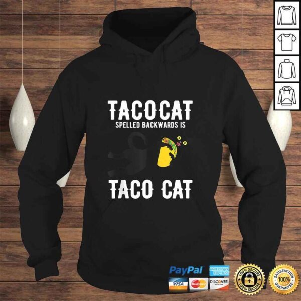 Taco Tuesday Shirt Black Cat Funny Spelled Backwards Tacocat T-shirt - Image 4