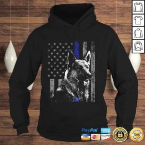 Hoodie Thin Blue Line Flag K9 German Shepherd Police Dog Gift Men Shirt