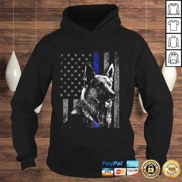 Thin Blue Line Flag K-9 German Shepherd Police Dog Gift Men Shirt - Image 4