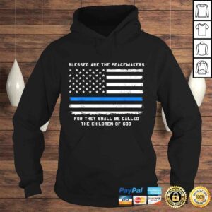 Hoodie Thin Blue Line Shirt for Men Support Police Peacemakers TShirt