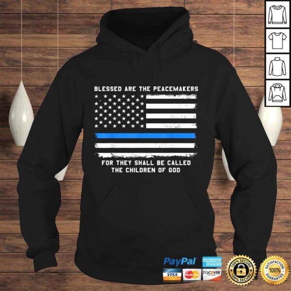 Thin Blue Line Shirt for Men Support Police Peacemakers TShirt - Image 4