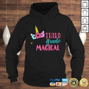 Hoodie Third Grade Unicorn Back to School Girls 3rd Grade VNeck TShirt