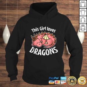 Hoodie This Girl Loves Dragons Girls Dragon Shirt Kids Pajamas Gift