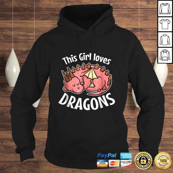 This Girl Loves Dragons Girls Dragon Shirt Kids Pajamas Gift - Image 4