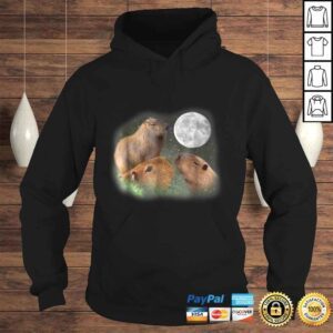 Hoodie Three Moon Capybaras Shirt Funny Cute Animal Parody Tee 1