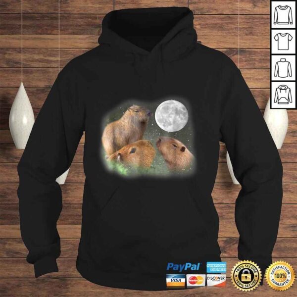 Three Moon Capybaras Shirt Funny Cute Animal Parody Tee - Image 4